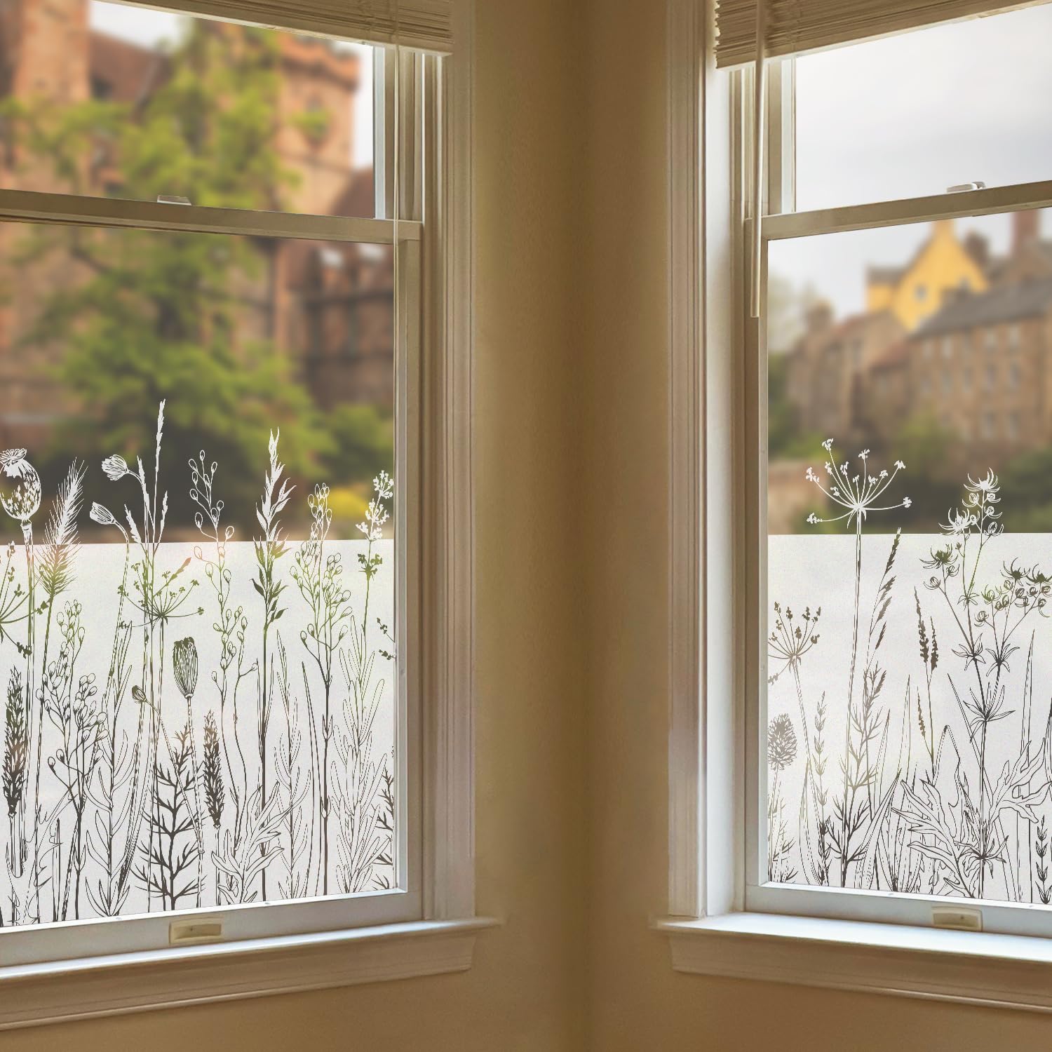 Chicskin Pure White Vintage Frosted Window Film Privacy Flowers 150X58CM
