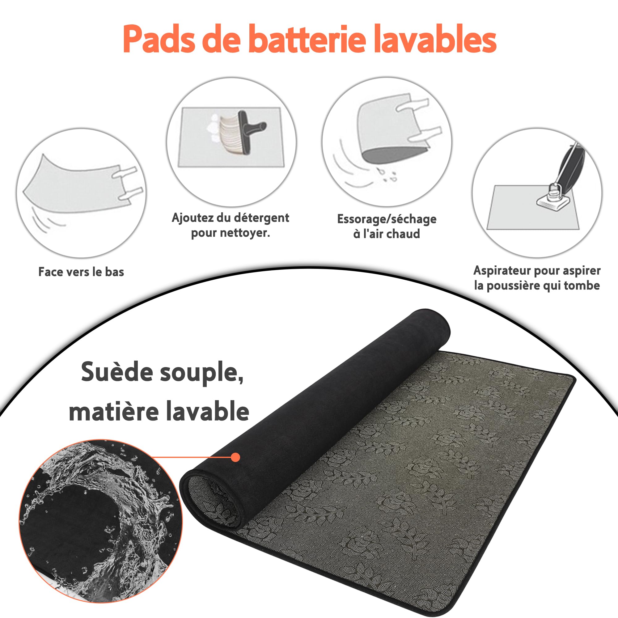 OUUTMEE 140 x 180 cm, tappetino per batteria con fondo antiscivolo, tappetino da pavimento tamburo per battitori, tappetino per batteria insonorizzato per batteria jazz ed elettrica(nero)