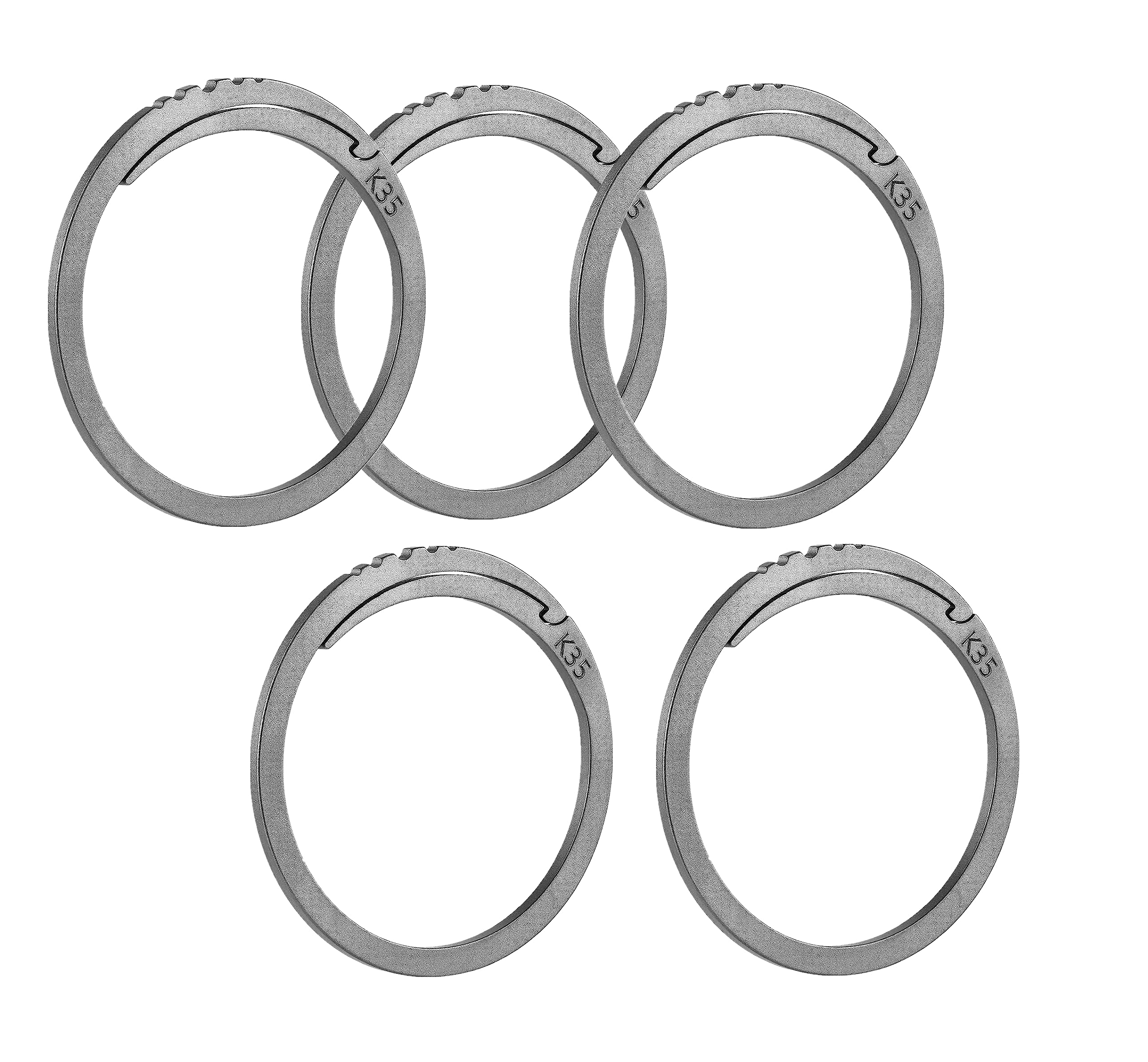 BANG TI Titanium Quick Release Keyrings Side-pushing Split Heavy Duty Keychain Rings Labor-saving Kit (K35 5-pack)
