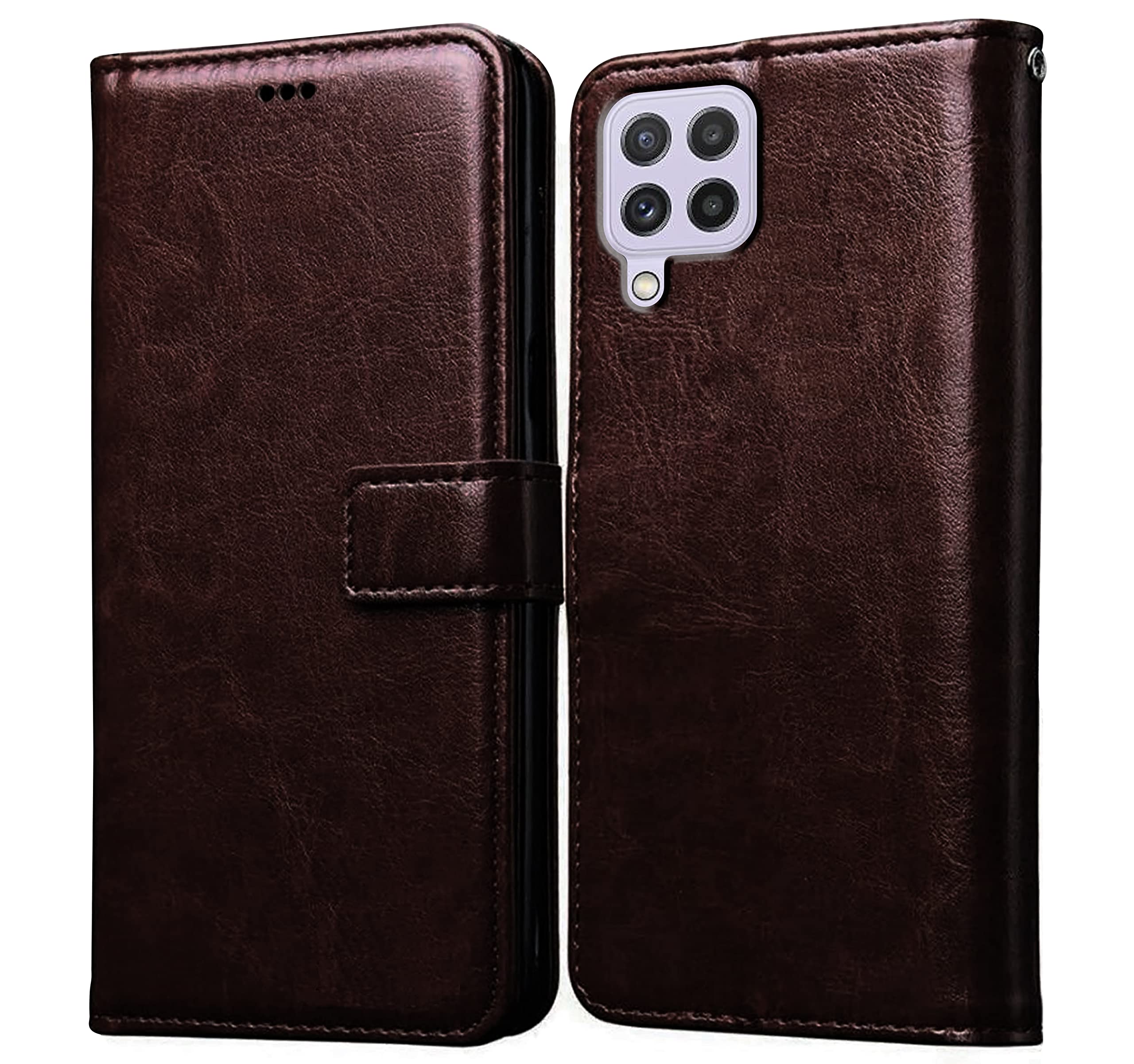 Amazon Brand- Solimo Flip for Samsung Galaxy A22 F22 4G (Leather_Coffee) (B0BHV1FL63) Amazon Price History, Amazon Price Tracker