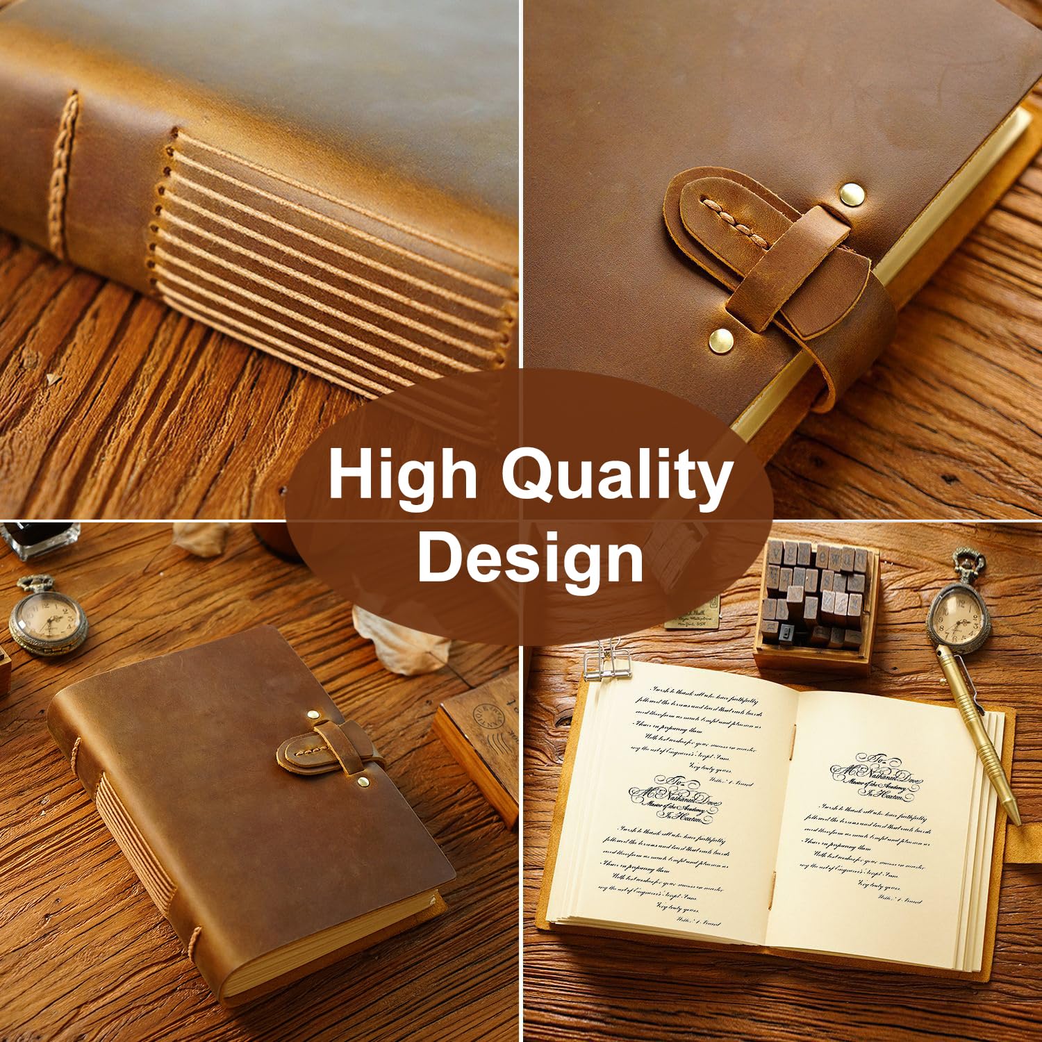 Acidea Journal vintage en cuir véritable, 19,1 x 14 cm, couverture rigide, 200 feuilles (400 pages), carnet de croquis en papier kraft vierge, fait à la main, cadeau pour homme et femme
