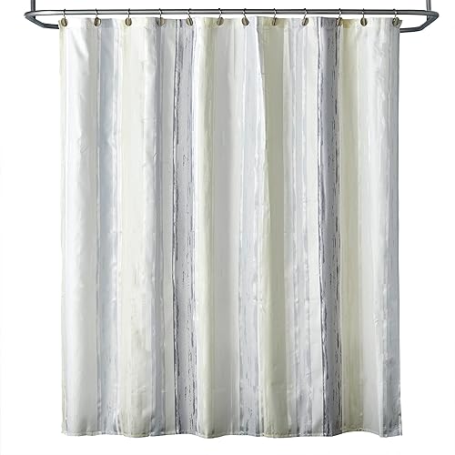 SKL Home Cortina de ducha jacquard a rayas, gris