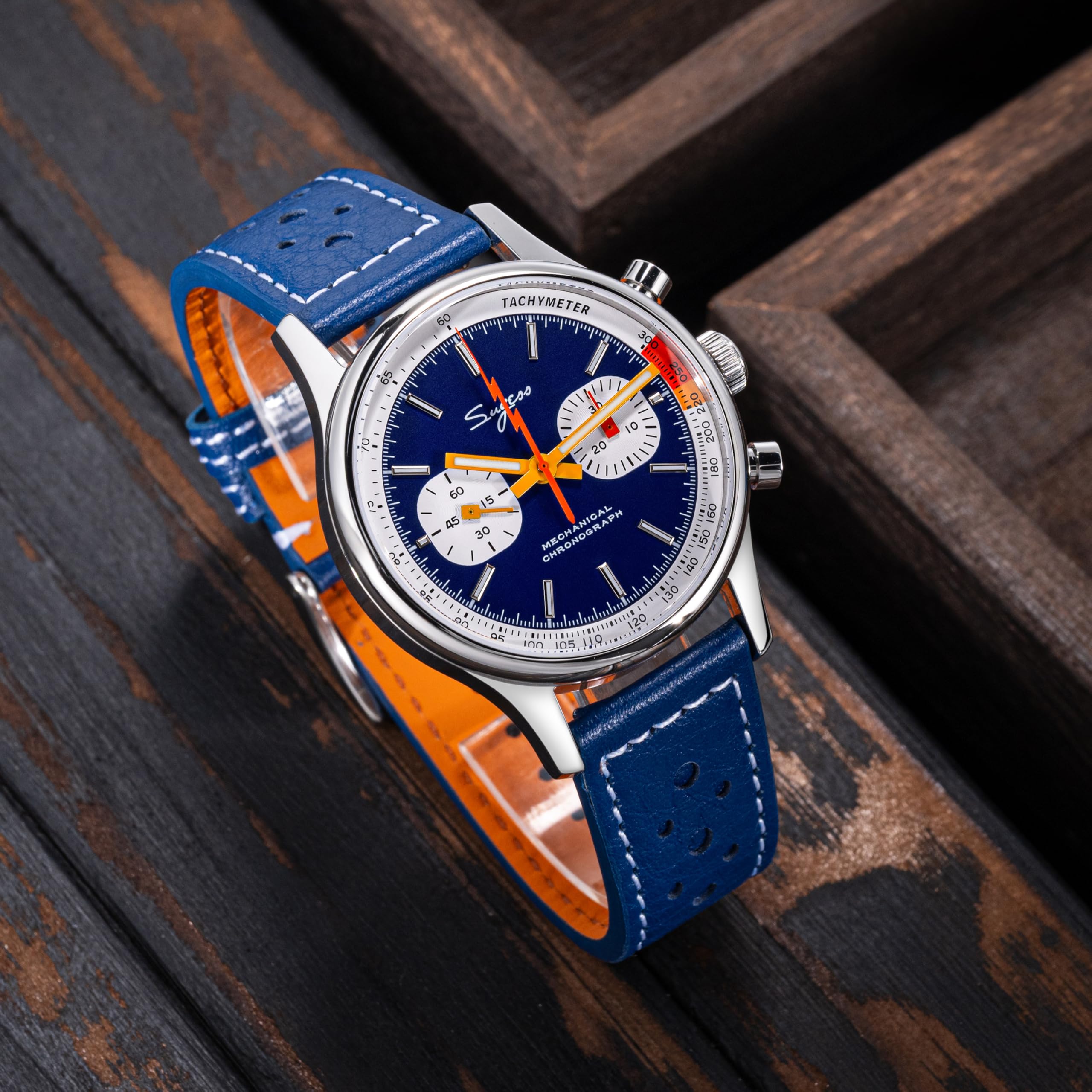 S387.03.J Gold Schwanenhals Version Möwe ST1901 Uhrwerk Saphirglas Herren Chronograph Mechanische Herrenuhr 1963