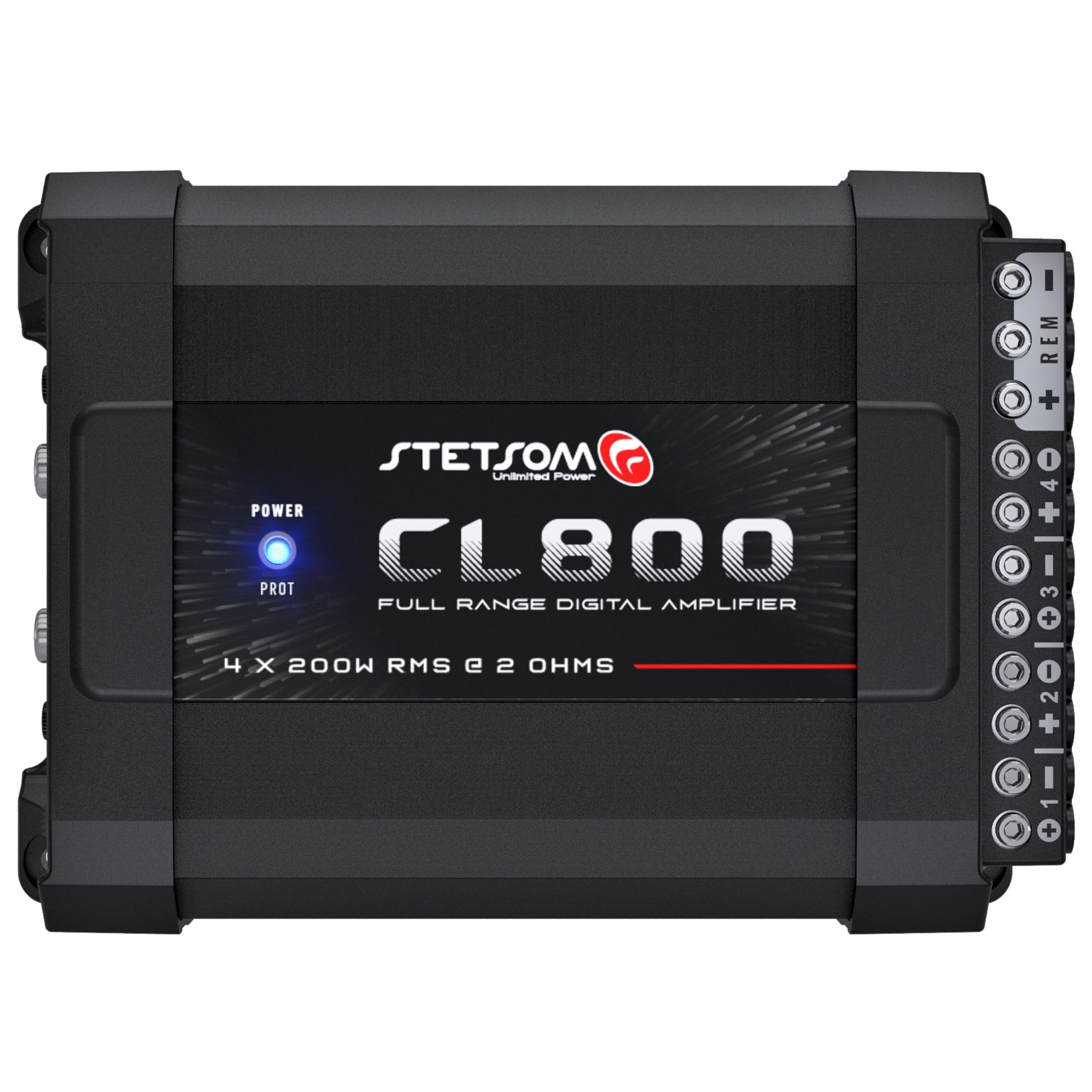 Stetsom CL 800.4_2 Ohms - Amplificatore a 4 canali RMS da 800 W con RCA e ingresso alto e crossover LPF e HPF a 90 Hz