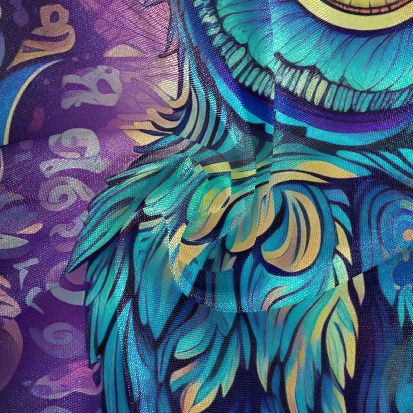 Wajiw 60 Inch Indoor Outdoor Round Tablecloth with Umbrella Hole and Zipper Waterproof Patio Table Cover for Camping Dining Room Party Outdoor Picnic,Owl