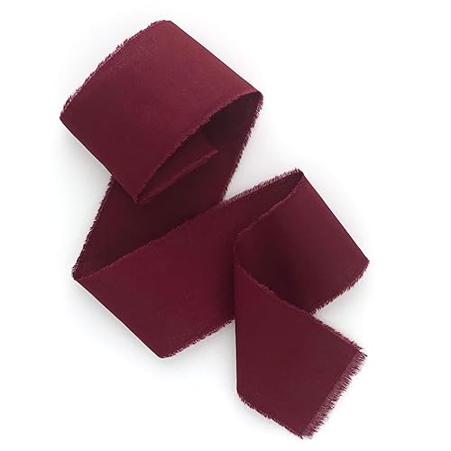 Miniatura 33 de Dark green 1 inch wide 5 yds frayed edges handmade cotton ribbon hand dyed for Rustic wedding invitation ties favors gift wrapping Party decor bows