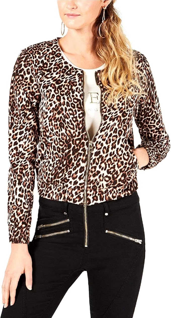 guess rae printed bomber jacket