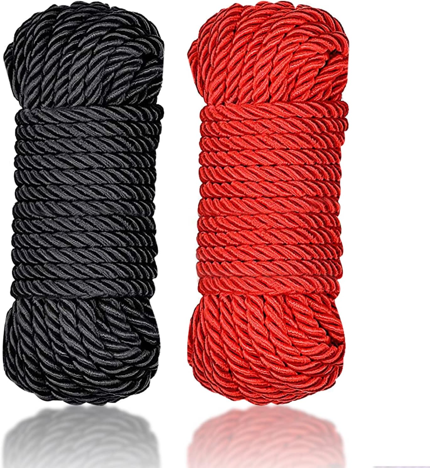 2Pack Soft Silk Rope, Multipurpose Durable Long Rope Craft Colored