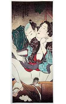 歌川国芳画「花結色陰吉巻之下」彩色木版図5図入り 1冊|春画 艶本 和本 浮世絵 歌川国芳画「花結色陰吉巻之下」彩色木版図5図