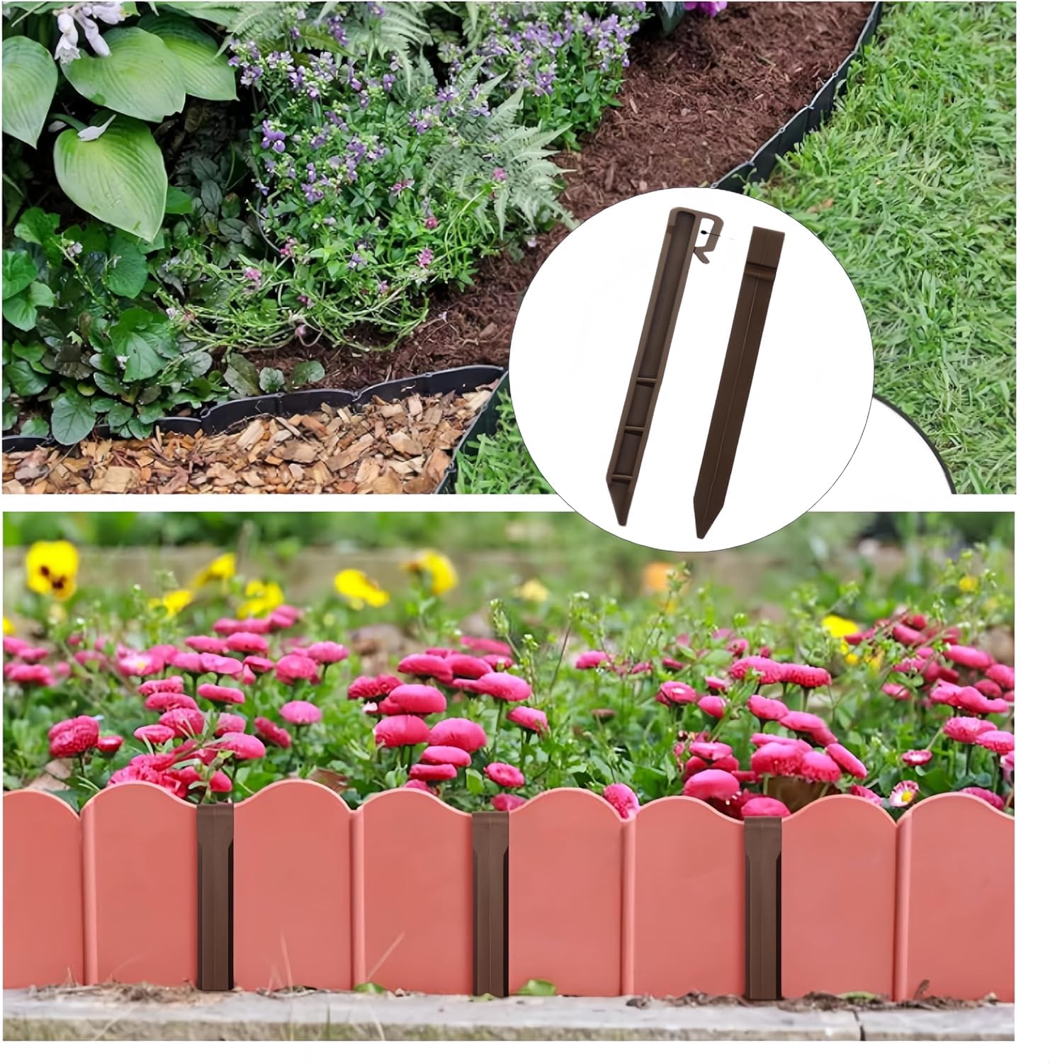Picchetti in Plastica PVC con punta affilata e testa a baionetta, 30 Pezzi Marrone, 24.5CM