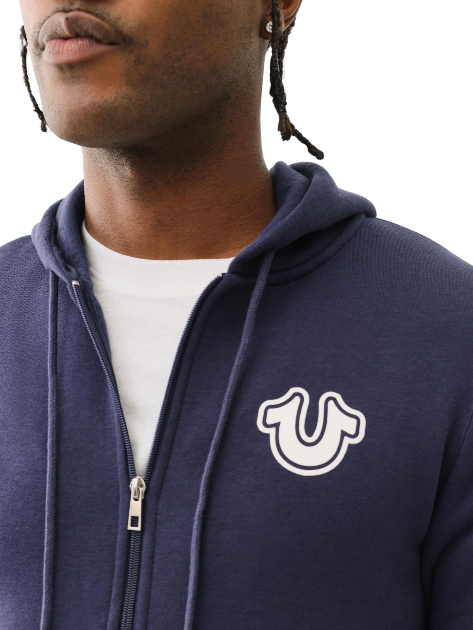 True Religion Bluza z kapturem Mężczyźni Bluza Z Kapturem Z Zamkiem Błyskawicznym