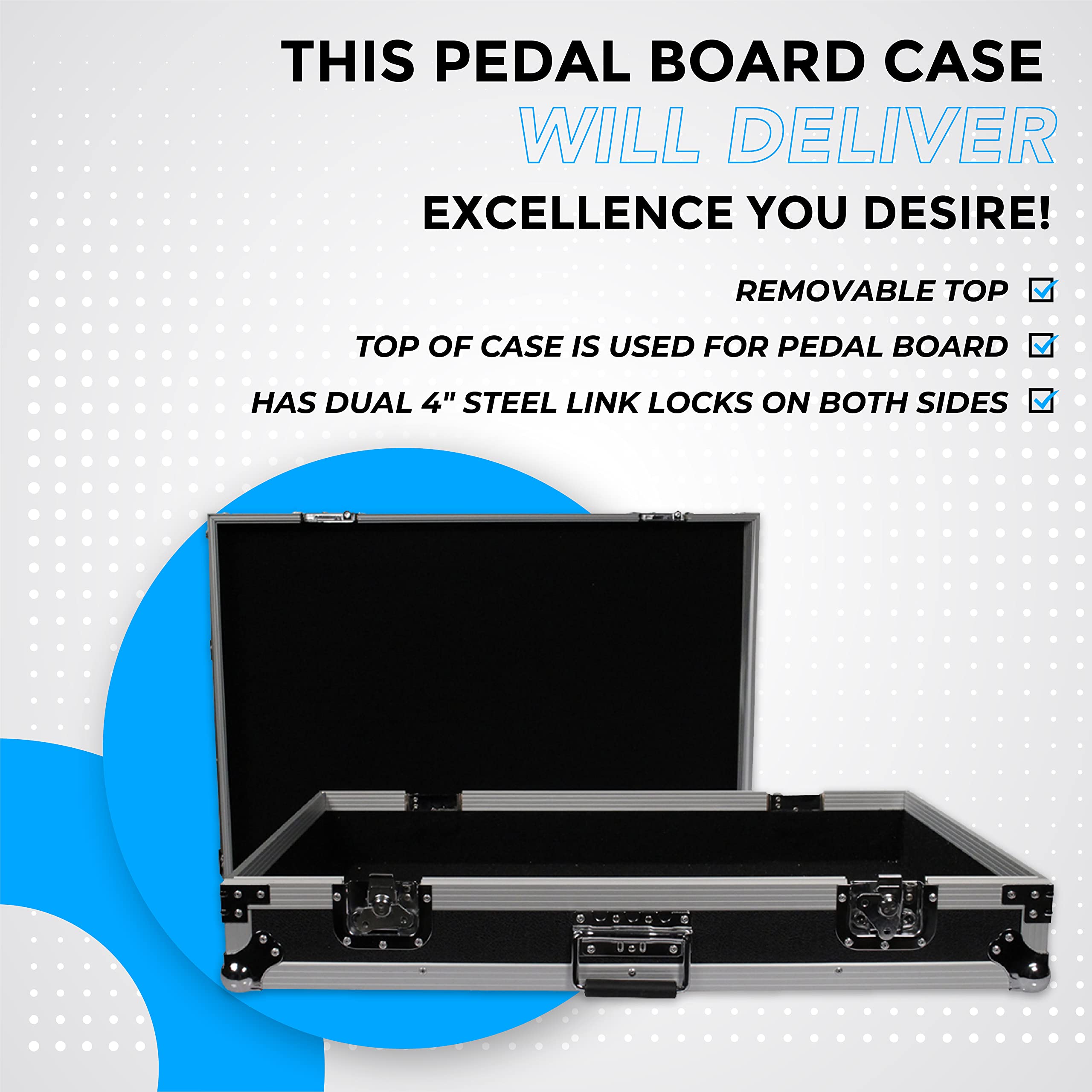 Seismic Audio - Pedal Board Case ATA 34" Storage Rack