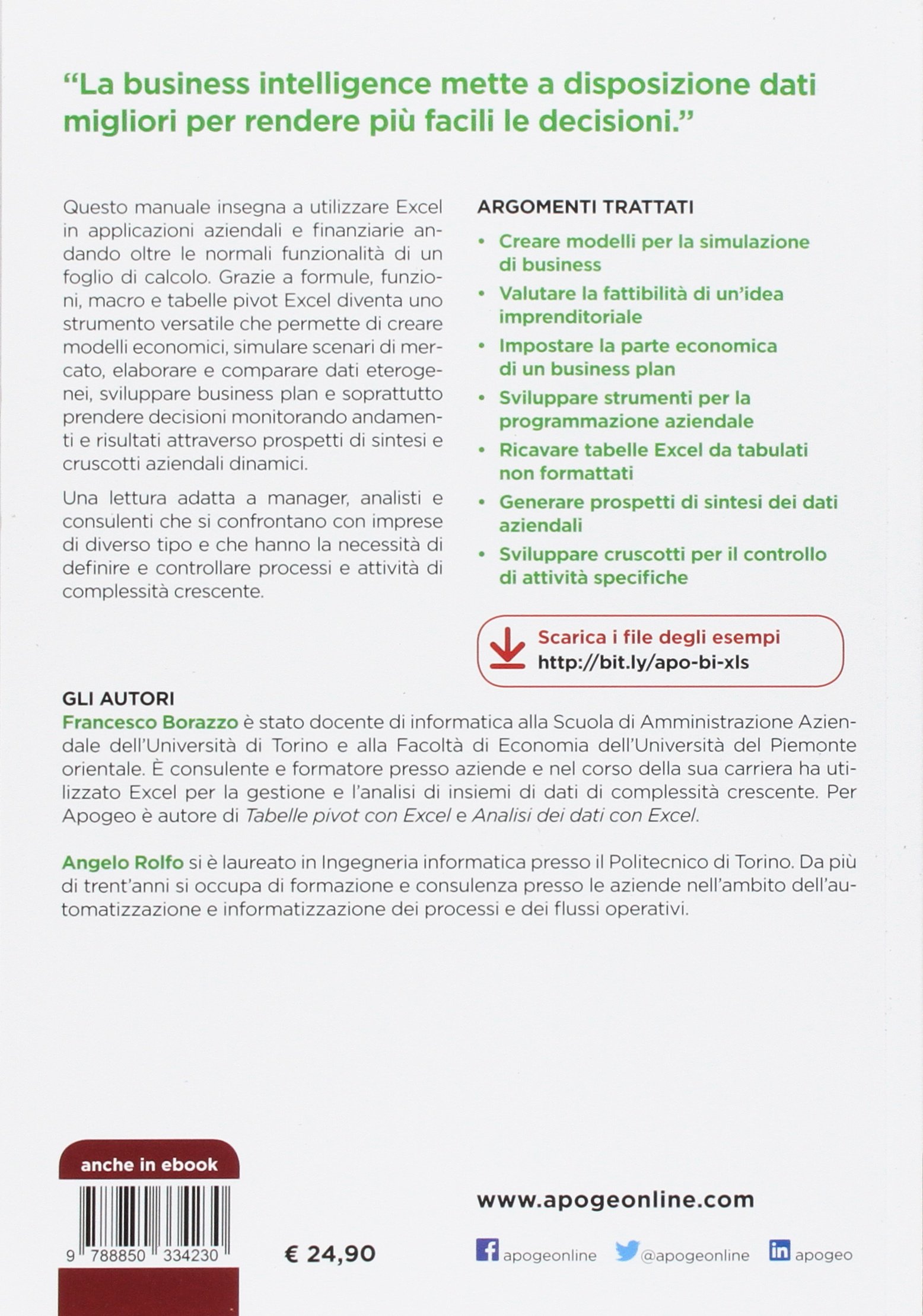 Business intelligence con Excel. Tabelle pivot, macro, formule e funzioni al servizio dei processi aziendali