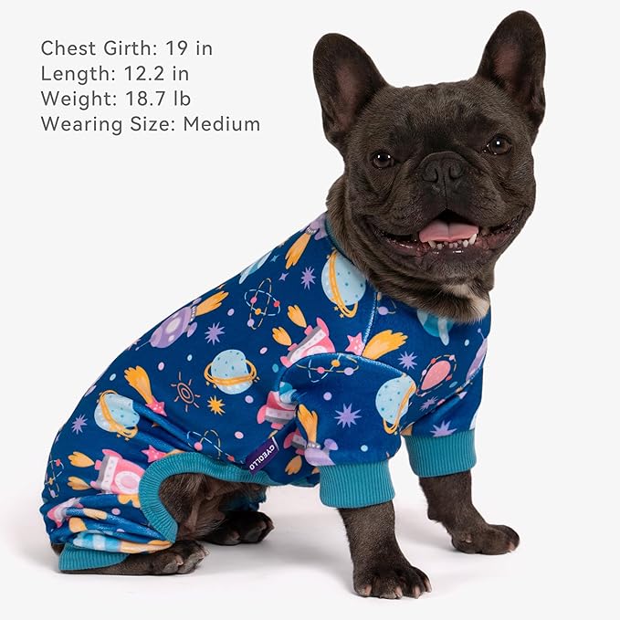 Pijama para Perro Pequeño cyeollo - Suave Terciopelo - Espacial M miniatura 2