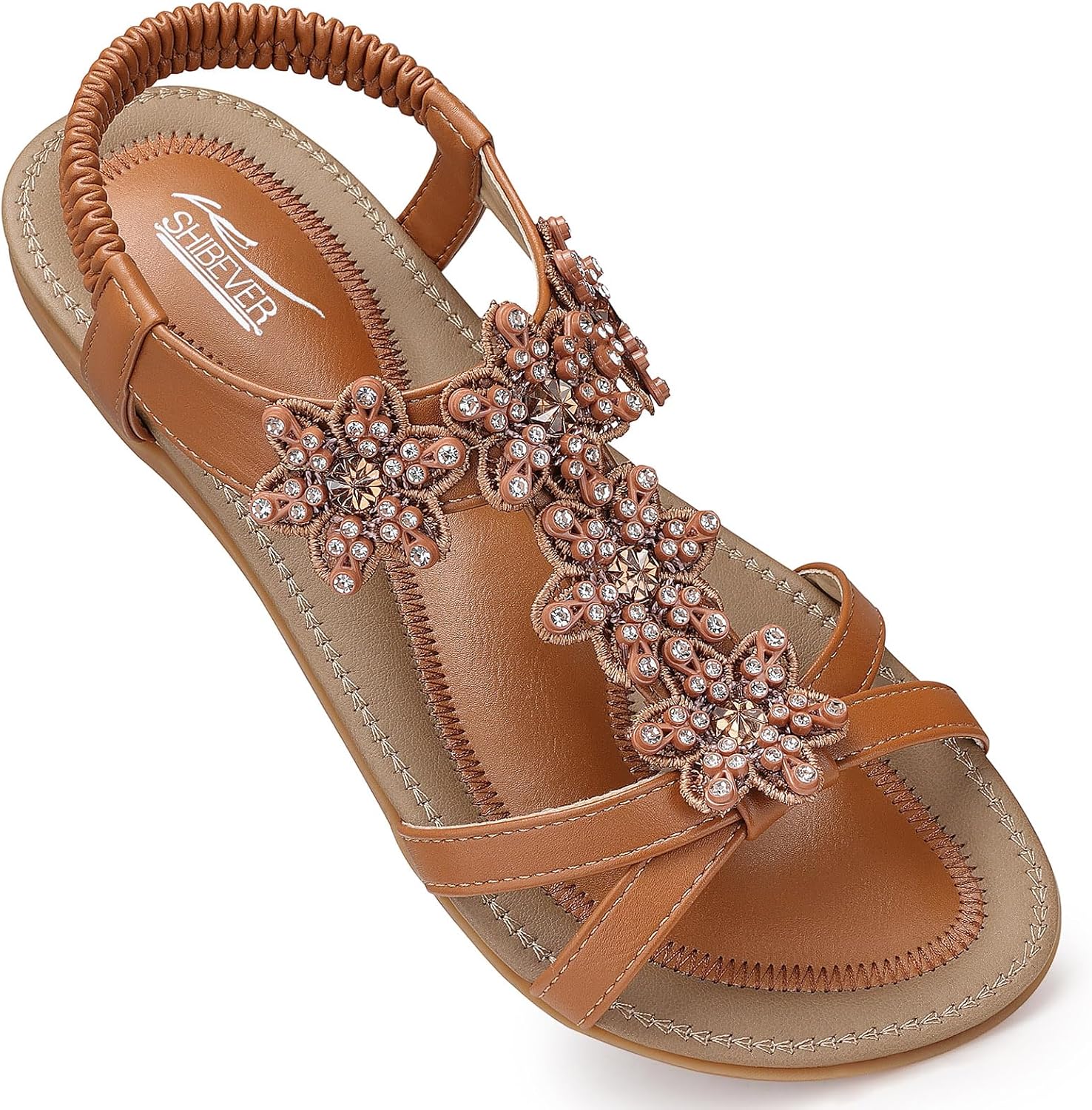 SHIBEVER Dressy Flat Sandals for Women: Summer Comfortable Walking Womens Sandal