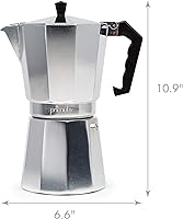 Vista 4 de Primula Cafetera Clásica para Estufa de Espresso y Café, Olla de Moka para Preparación de Café Italiano y Cubano, Cafetera Greca, Cafeteras, 12