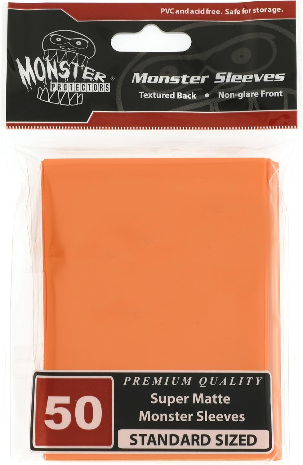 Sleeves - Monster Protector Sleeves - Smaller Size Flat Matte - Orange (Fits Yugioh and Other Smaller Sized Gaming Cards)