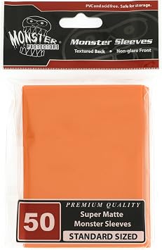 Sleeves - Monster Protector Sleeves - Smaller Size Flat Matte - Orange Fits Yugioh and Other Smaller Sized Gaming Cards