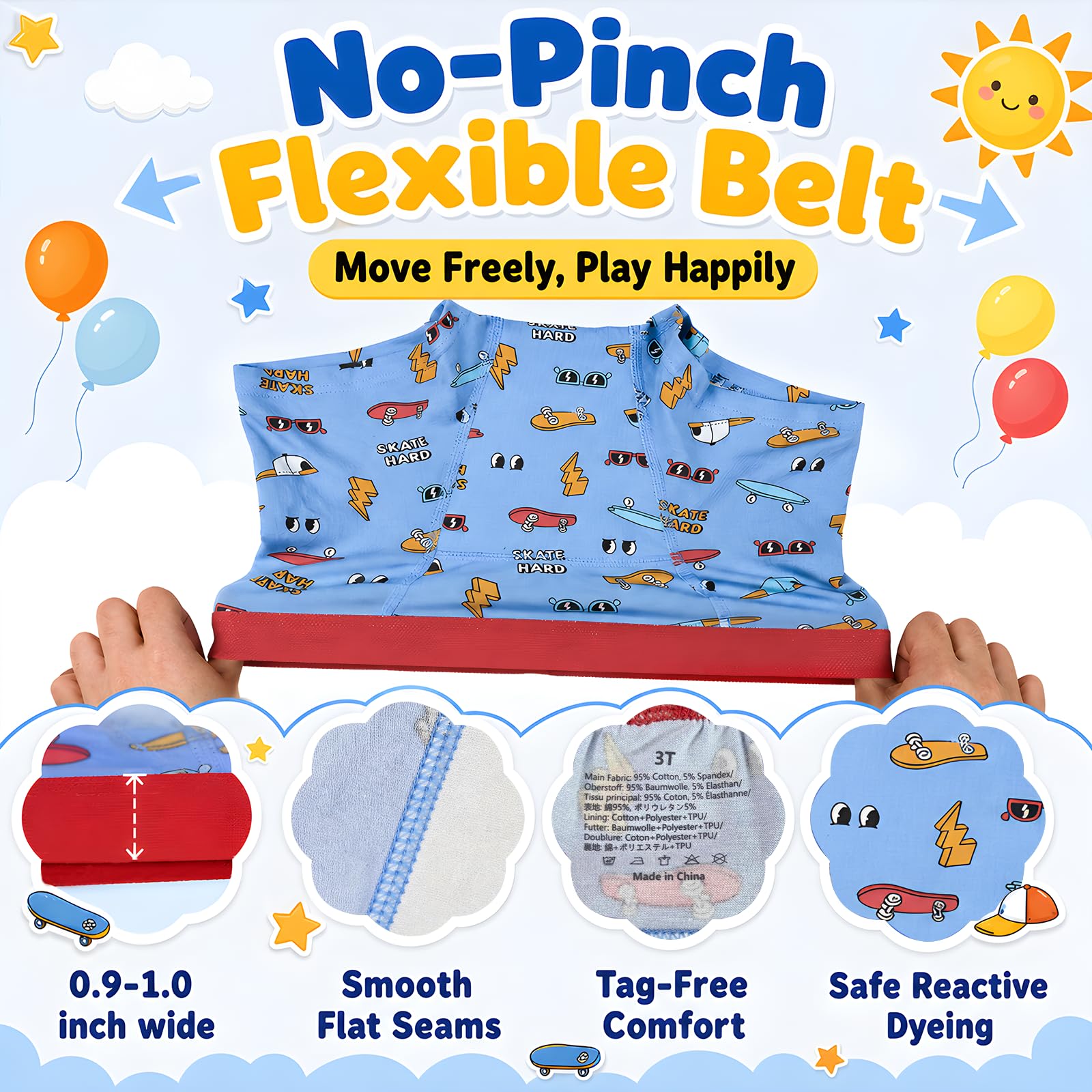 MOEMOE BABY Dziecięce spodnie treningowe w stylu nocnym, 8 sztuk, 2-6 lat