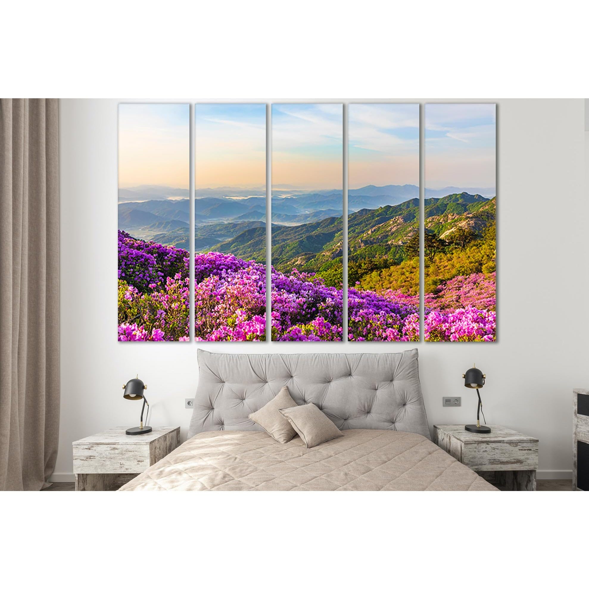 Lienzo de flores de montaña ZELLART para transformar el ambiente de tu salón moderno 3
