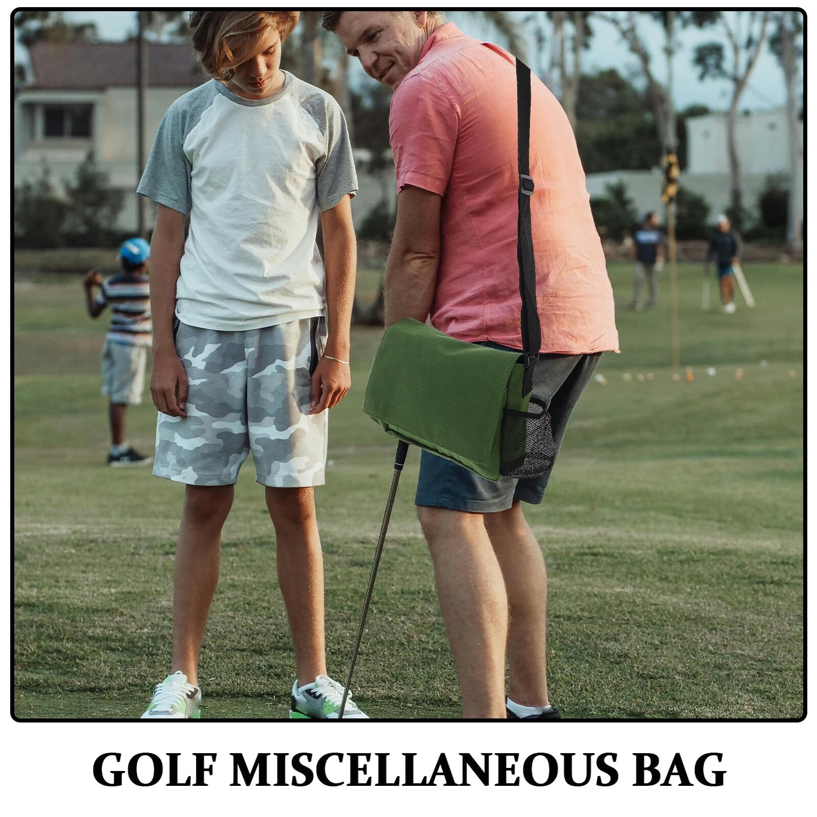 Alasum Borsa Golf Crossbody Compatta in Nylon Resistente Portasabbia e Porta Palline con Tracolla Regolabile per Uomo e Donna Borsello Utility Unisex per Campo da Golf