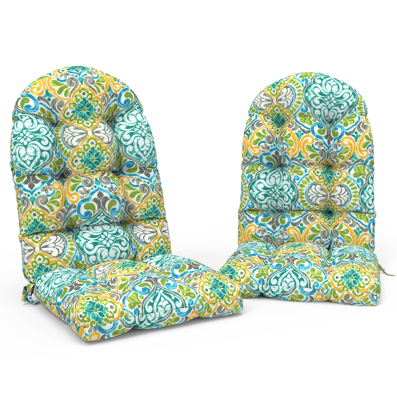 TWLEAR Indoor/Outdoor Adirondack Chair Cushions 44 x 19 x 4 Inch, Tufted Outdoor Rocking Chair Cushion, Anti-Slip High Back Patio Chair Cushions, Set
