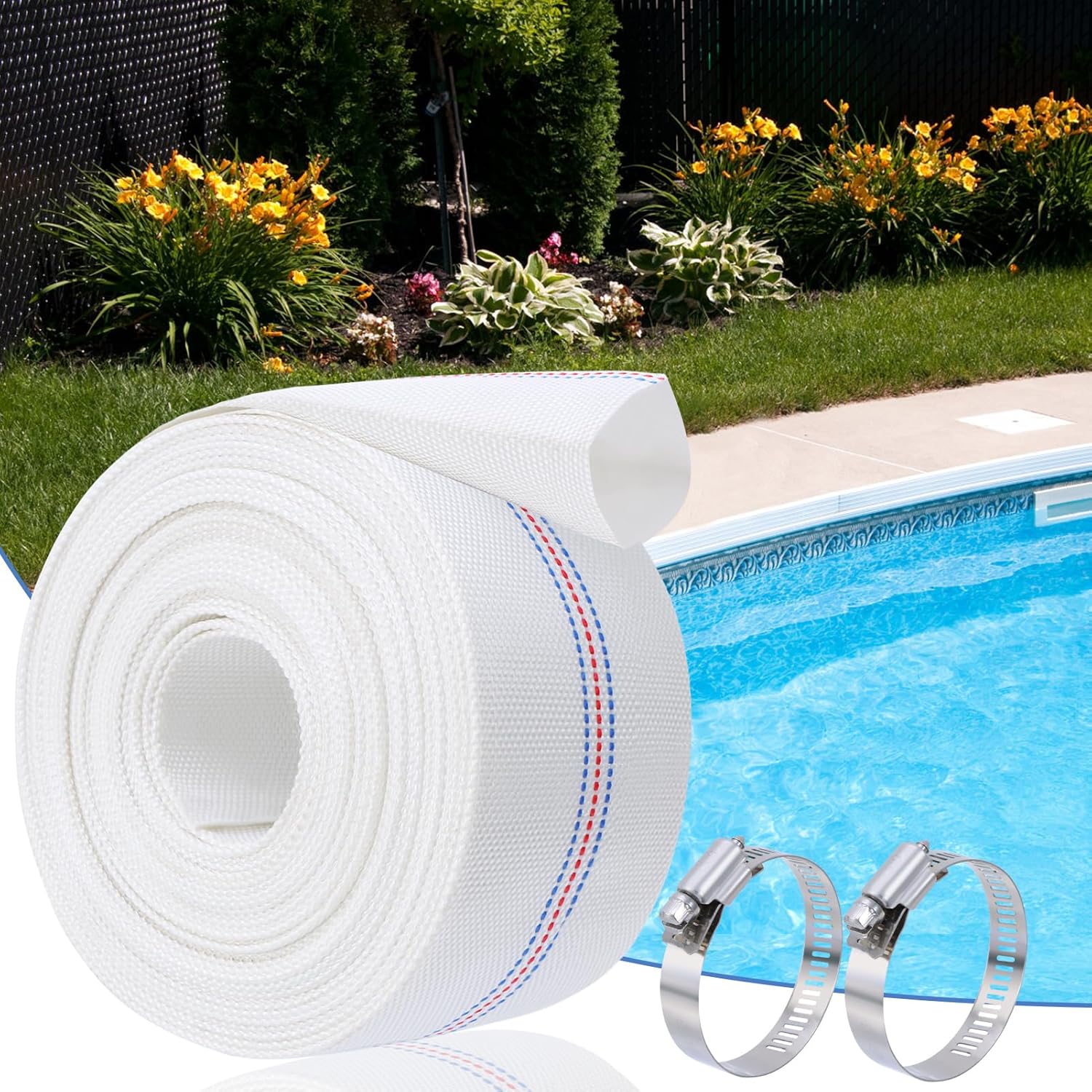 2 IN x 50FT Pool Backwash Hose Heavy Duty Drain Discharge