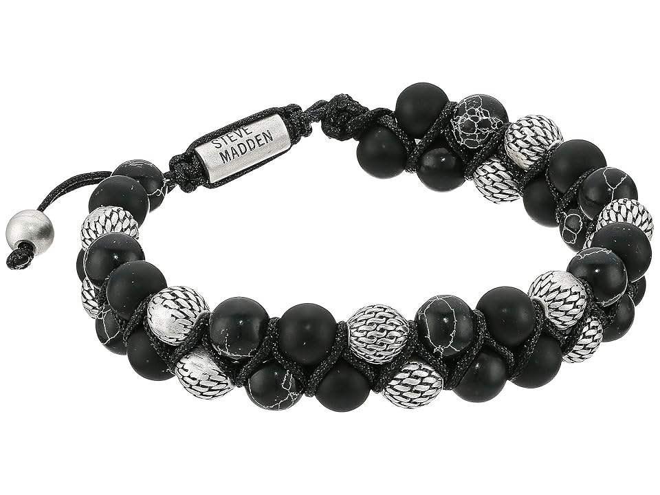 

Steve Madden Double Strand Textured Ball Bracelet (Black) Bracelet