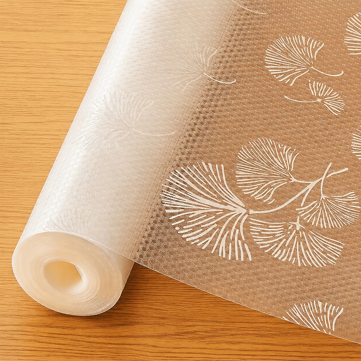 ElastPro (45 cm X 3 m) Printed Shelf Liners for Kitchen Shelves, Drawer Mat, Shelf Liner, Fridge Mats, Kitchen Cabinet Drawer Mat Liner Sheets (Fan Leaf White)
