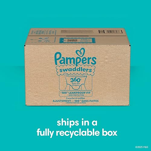 Miniatura 11 de Pampers Pañales Pañales para envolver 360 Tamaño 4, 132 unidades, hasta 100% a prueba de fugas, cómodo ajuste seco, diseñado para cambios fáciles,