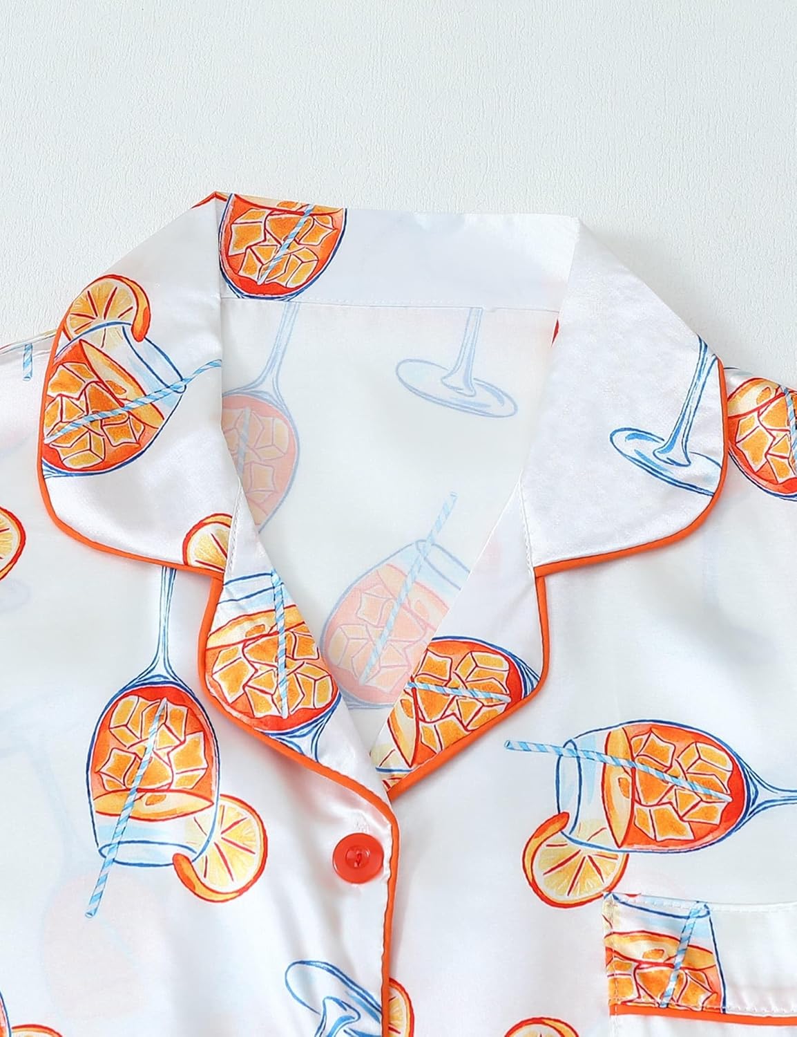 Satin Pajamas for Women Set Shorts & Button Down Short Sleeve - Image 3