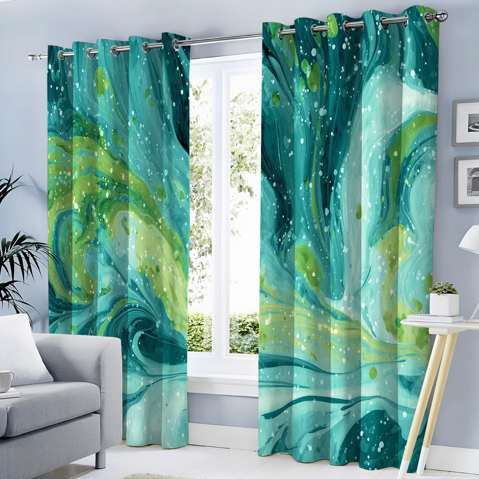 Draperies interieurs a oeillets turquoise de haute qualite pour fenetre de chambre