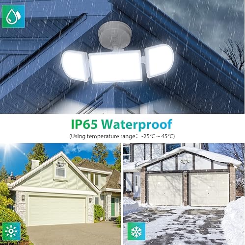 Miniatura 4 de iMaihom Luces de inundación de 100 W para exteriores, luces de seguridad controladas por interruptor de 9000 lm con 3 cabezales ajustables,