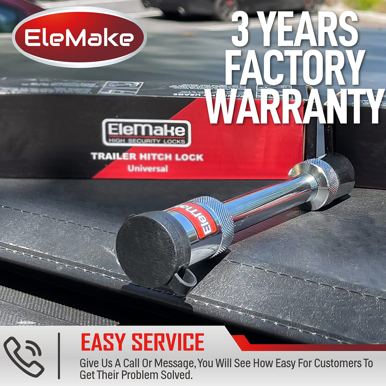 Buy Elemake Trailer Hitch Lock Hitch Pin Lock 5/8" Pin Tow Receiver