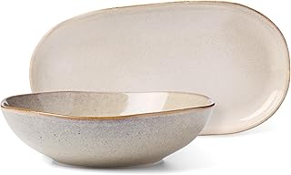 897209 Organic Shades 2-Piece Serving Set, Oatmeal