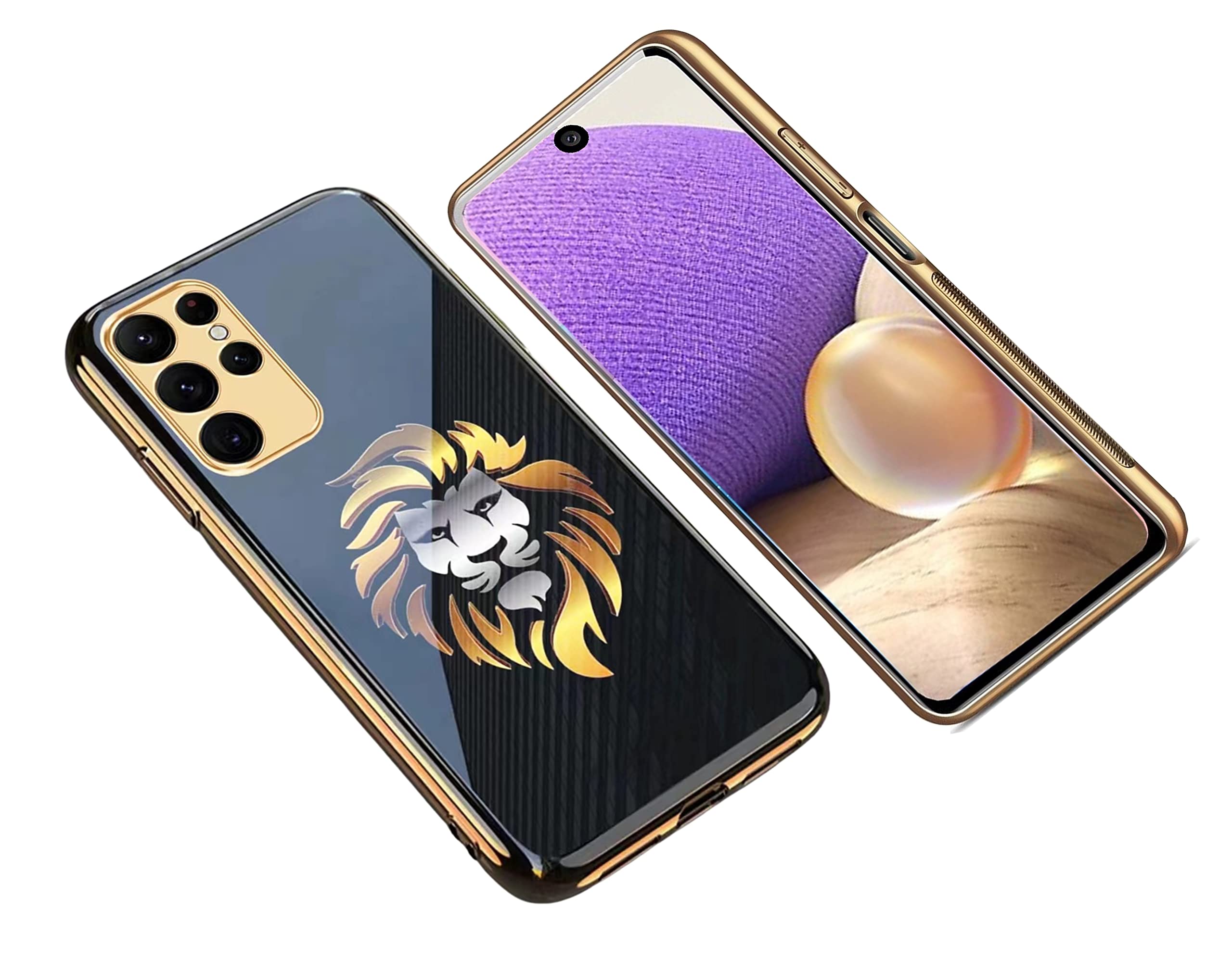 MOBITUSSION Premium Golden Lion Shockproof Camera Protection Glass Back Cover Compatible for Samsung Galaxy S22 Ultra 5G (Black) (B0BR2JRVMJ) Amazon Price History, Amazon Price Tracker