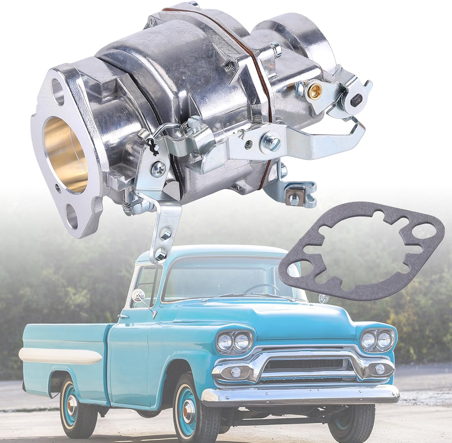 Automotive Replacement Carburetors Compatible for 1950-1959 Chevrolet GMC 235 ci Carburetor Replaces 7002051 7003160 7004495 Carb Carburetor Choke Kit