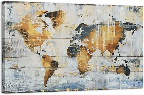 Gold Framed World Map Amazon.com: Kas Home Abstract Art - Large Vintage World Map - Gold Foil  Canvas Prints Large Framed Wall Art Wall Paintings For Living Room Office  Wall Decor (32 X 48 Inch, World