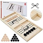 HELLO PAPAYA Fast Sling Puck Game - Test Your Speed and Accuracy with This Fast-Paced Wooden Air Hockey Desktop Battle Board Game - Guaranteed Fun Gifts for Family Night or Friends Party