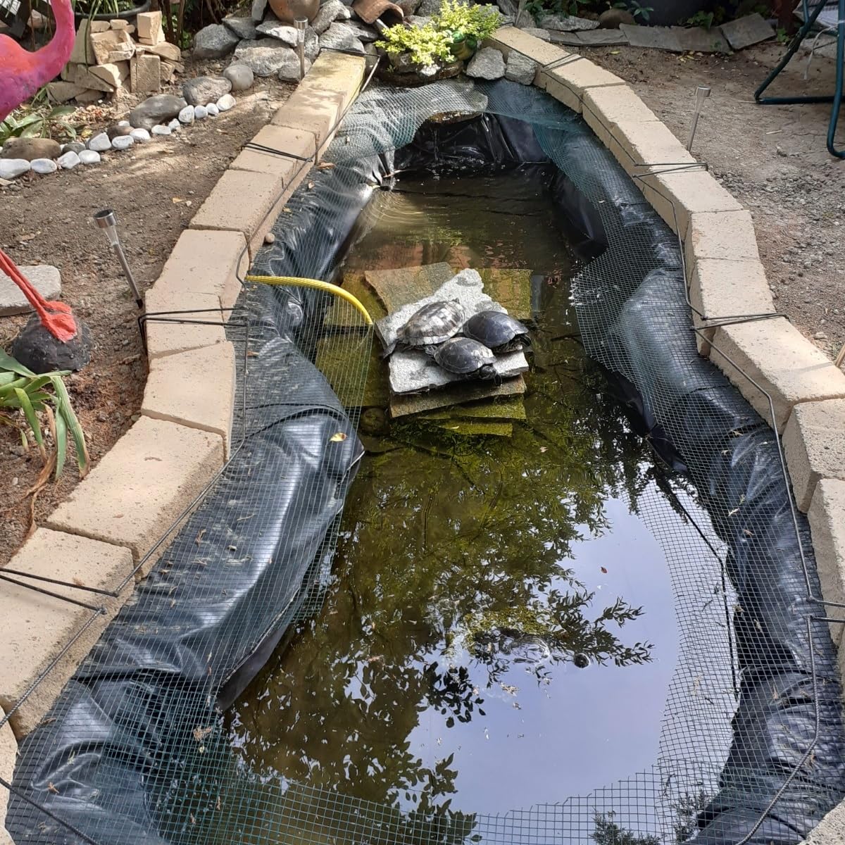 Telo per Laghetto da Giardino 2x2x 3x6 3x8 4x8 6x8.0m Grande Rivestimento per Laghetti Preformato Flessibile Pellicola in HDPE Fodera Laghetto per Laghetti Koi Fontane Paesaggistica Ninfee(Dimensione: