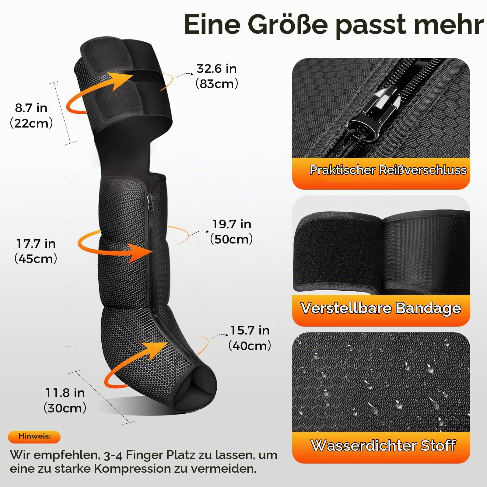 Nekteck Beinmassagegerät mit Wärmefunktion für Durchblutung und Schmerzlinderung, Luftkompressions-Massagegerät für die Beine mit 2 Wärmeeinstellungen, 6 Modi und 6 Intensitätsstufen leg massager