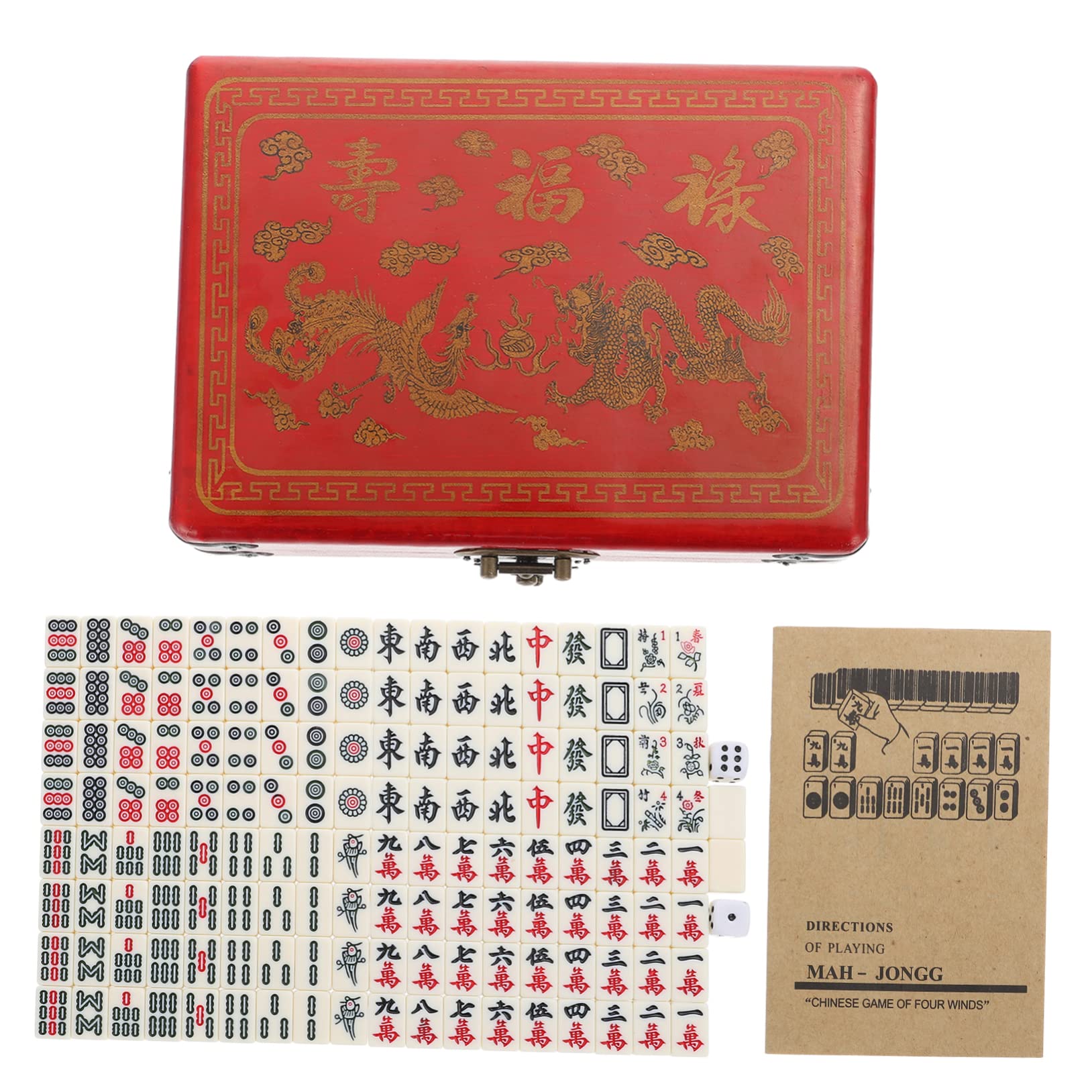 VICASKY Jeu de Mahjong Chinois Portable pour Voyages Camping avec Tuiles Numérotées