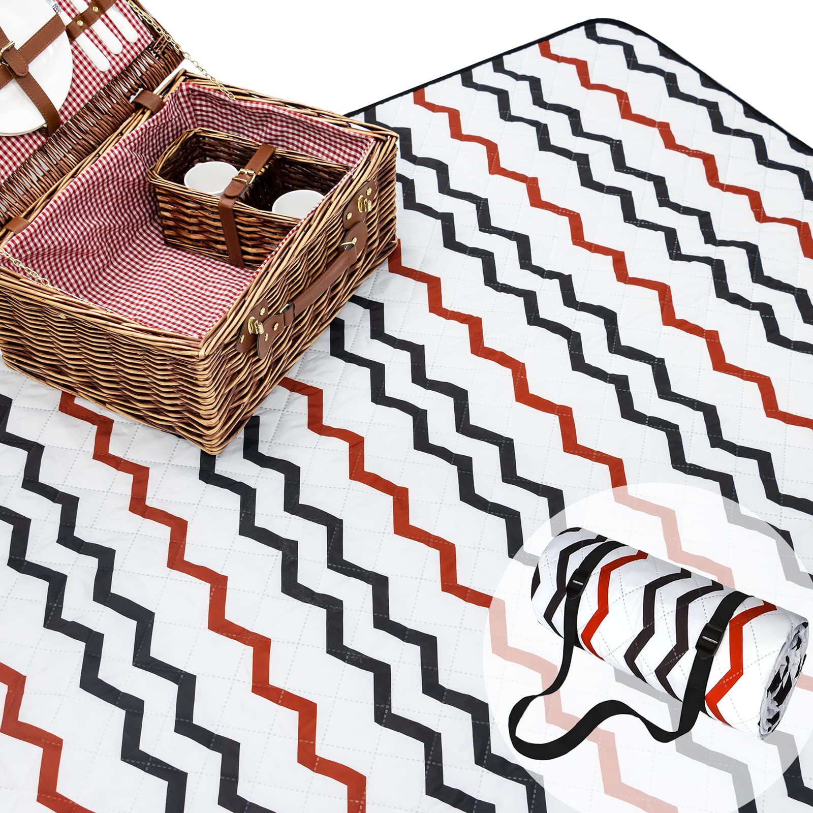 Picnic Blankets Extra Large, 79”x 57” Waterproof Foldable Beach Blanket, 3-Layer Outdoor Picnic Mat Blanket