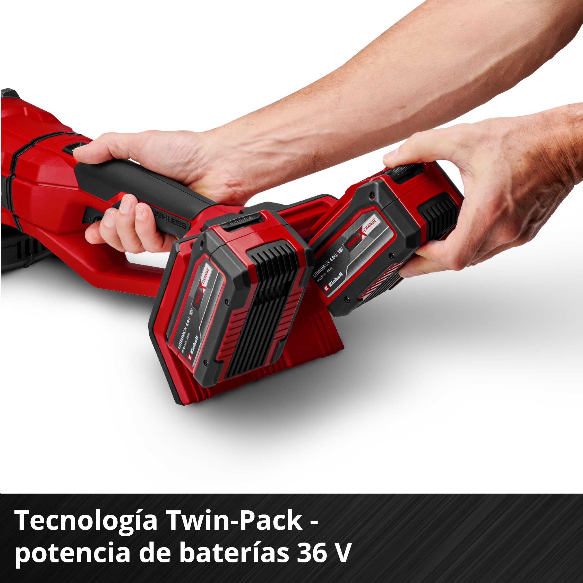 Einhell Professional Amoladora angular a batería AXXIO 36/230 Q Power X-Change (36 V, 2200 W, 230 mm Ø de disco, 70 mm de profundidad de corte, sin escobillas sin disco de corte, sin batería)