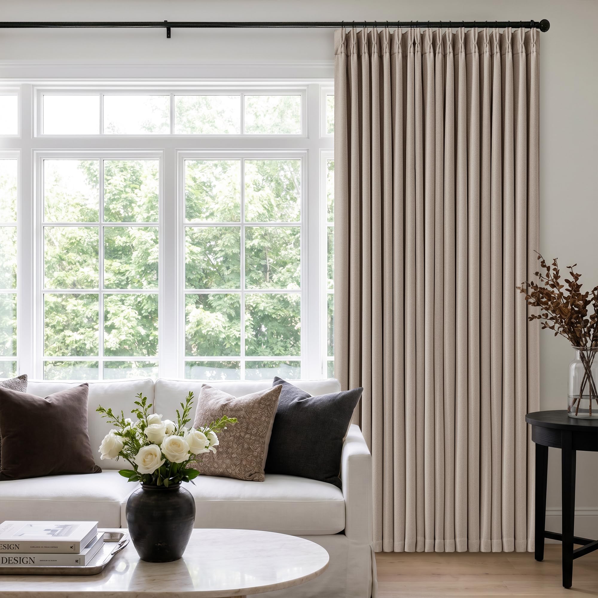 60 Inch Extra Wide 100% Blackout 90 Inch Curtains 1 Panel, Burlywood Birch — image 1