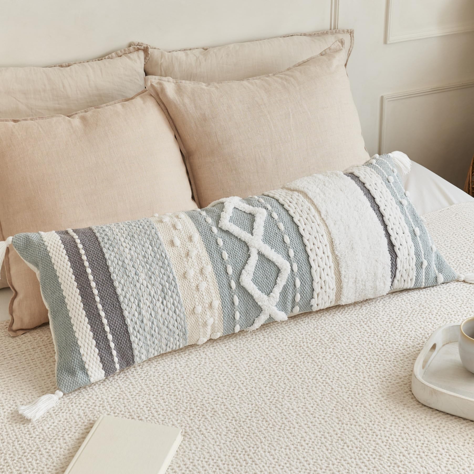 Amazon.com: Decorative Boho Lumbar Pillow Cover 14x36 – Beautiful