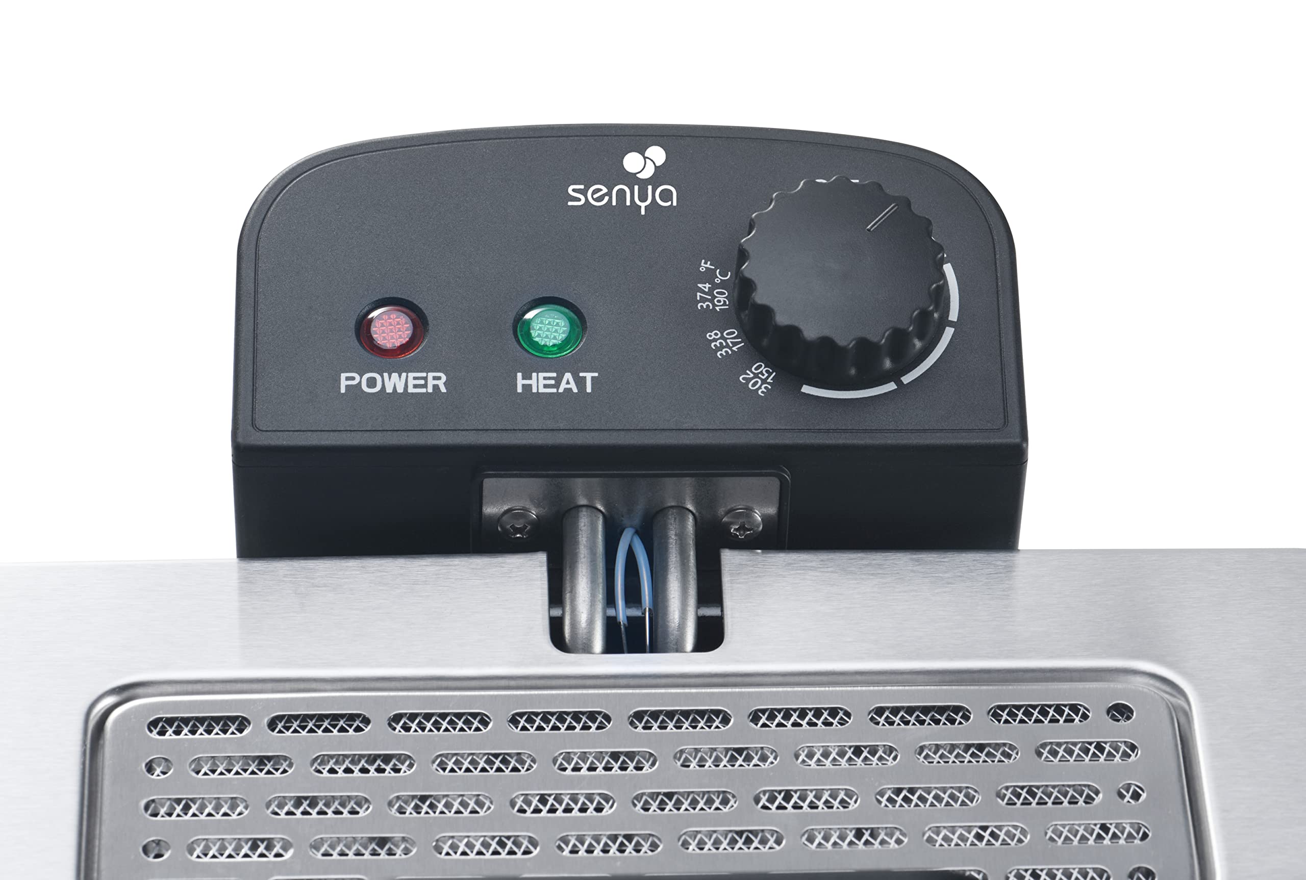 SENYA Freidora eléctrica cubeta extraíble de acero inoxidable 5L, gran capacidad, 3 cestas extraíbles, 2000W, Family Fryer, SYCK-DF009