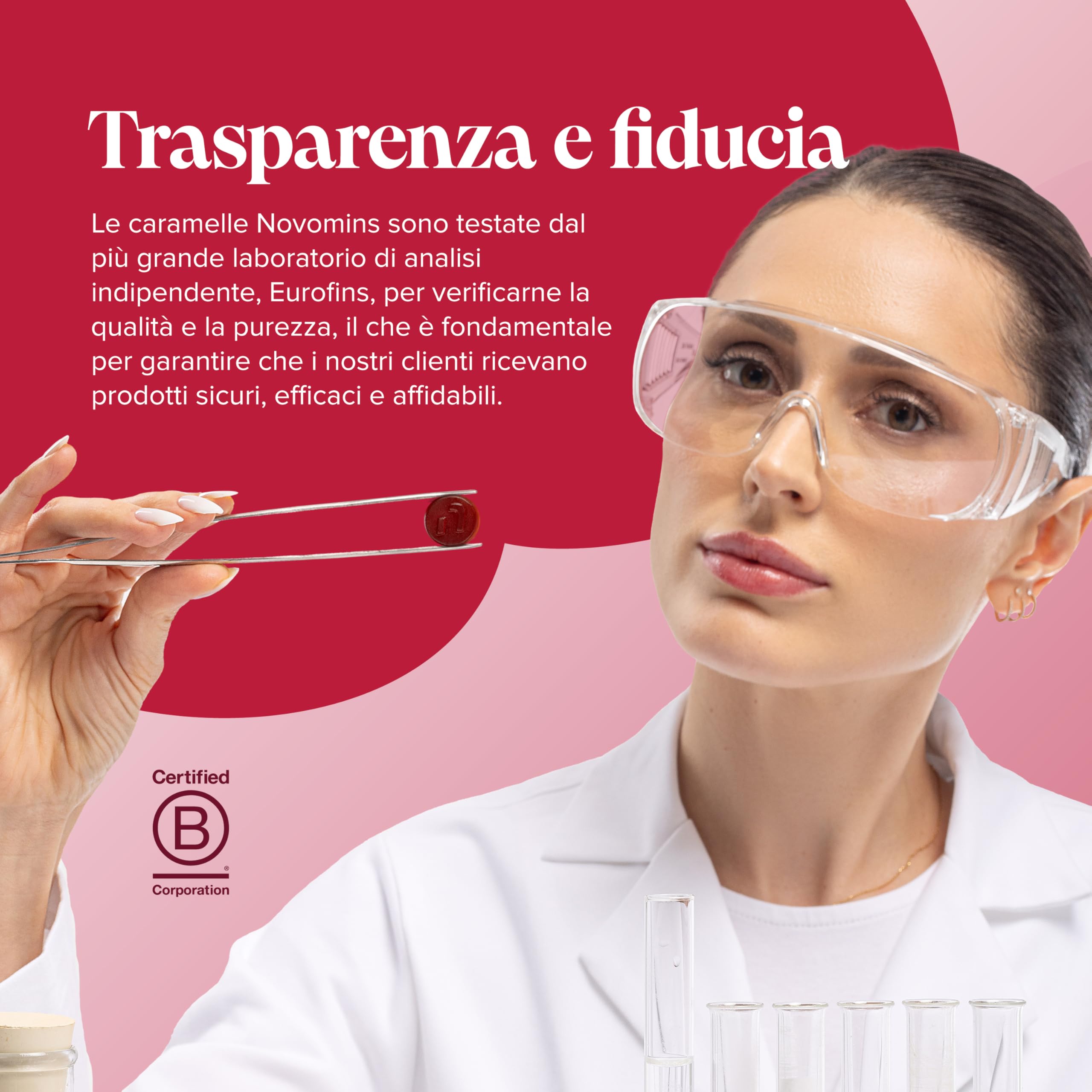 Mirtillo Rosso e D-Mannosio Gommose – 600 mg Mirtillo + 400 mg D-Mannosio – con Zinco e Biotina – Vegan, Senza Glutine – 60 Gommose Gusto Fragola – Novomins