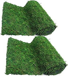 2 Pcs Moss Table Runner Preserved Moss Mat for Crafts Wedding Party Decor 12" x 48" Green Moss Ro...