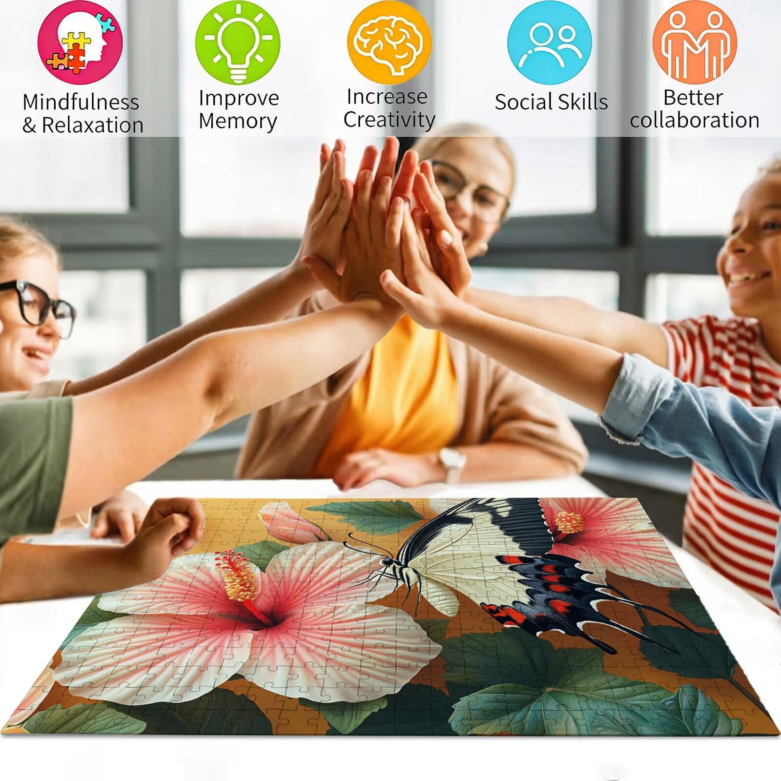 4000 puzzli dla dorosłych, pomarańczowe, drewniane puzzle dla dorosłych, puzzle z kwiatami, 140 x 80 cm, gry dla dorosłych, dodatkowe zabawne wyzwania, kreatywne prezenty dla mężczyzn i kobiet, 8p-36